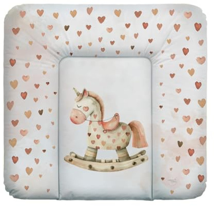 CEBA BABY Weiche Wickelauflage 75x72 cm – Wickelmatte für feste Unterlagen, Basic, OEKO-TEX® Standard 100 (Rocking Horse)