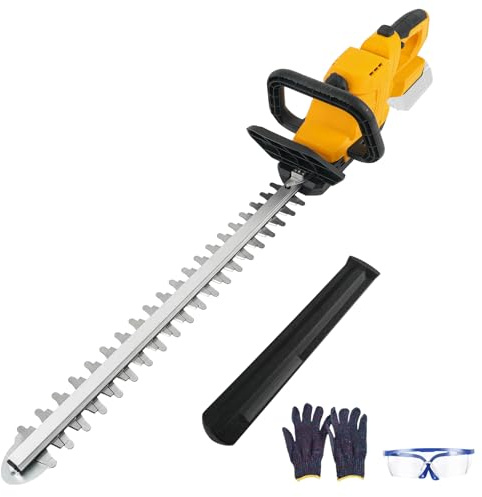 Cordless Hedge Trimmer Compatible with Dewalt 20V Battery (No Battery), Brushless Electric Shrub Trimmer with 50cm Blade, 180° Rotatable Head and Lubrication System, Max. Cutting Diameter 16mm