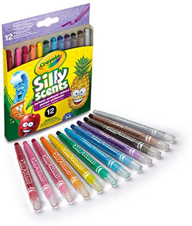 CRAYOLA 12 Silly Scents Duftende Twistable Wachsmalstifte, Multicolor 52-9712-E-000 12 Stück (1er Pack)