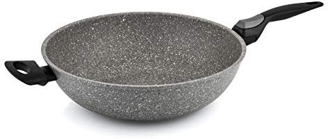 Barazzoni Induction Facile Plus Wok Manico Lungo + Maniglia, Alluminio