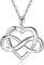 CELESTIA Unendlichkeitszeichen Kette mit Herz Kette Damen Silber Herzkette Liebes Schmuck Geschenk für Freundin Geschenke Frauen Valentinstag Muttertag Jahrestag für Sie Ich Liebe Dich