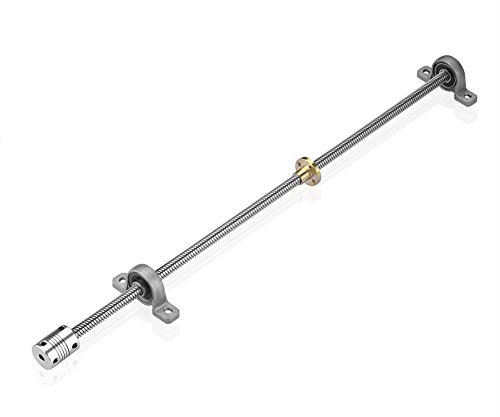 S SIENOC 600mm 3D Stampante T8 8mm Trapezoidale Piombo Screw Set con + Dado Di Rame + Albero Di Accoppiamento + Cuscinetto Verticale (Typ-2, 1Set, 600mm)