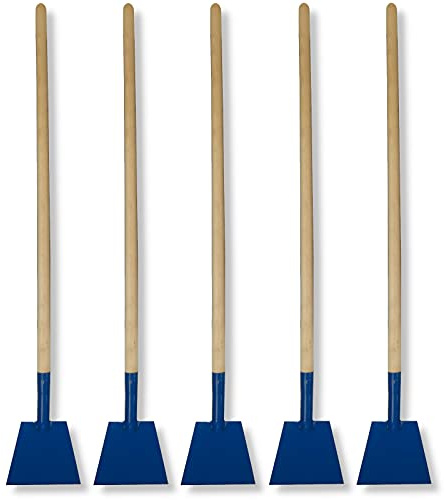 5er Set DEWEPRO Eisstößer - Eisscharre - Eiskratzer - Scharre - Stoßscharre - Bodenschaber - Flächenschaber - Breite: 180mm inkl. 120cm Holzstiel