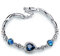 liuduo 925 Sterling Silber Armband, Ocean Blue Kette Herz Armreif, Liebe Herz Geformten Zirkon Crystal Armband, Mode Frauen Charme Schmuck Armband Accessoires Festival Paar Geschenk Der Freundschaft