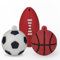 LEIZHAN Clé USB Ballon de Foot Basket Rugby,Flash Drive USB 2.0 Pendrive en Silicone-16Go