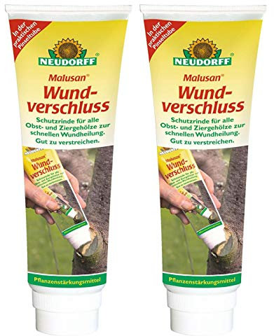 Gardopia Sparpaket - Neudorff Malusan Wundverschluss Pinseltube, Baum Wundbalsam, 2 x 275 ml, Plus Zeckenzange mit Lupe