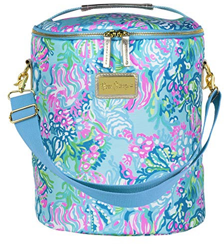 Lilly Pulitzer Strandkühler, isoliert, weich, mit verstellbarem/abnehmbarem Gurt und doppeltem Reißverschluss, Aqua La Vista