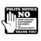 Polite Notice no Cold callers canvassers Door Sign - Size 95mm x 70mm - Self Adhesive Vinyl Sticker - Helps to Stop uninvited Sales callers (1)