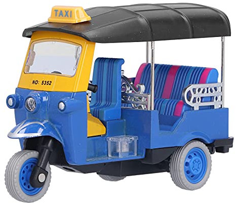 Ziehen Sie Thai Dreirad Tuk Tuk Auto Modell Spielzeug Simulation Legierung Fahrzeug Spielzeug für 3 Jahre Alt + Kinder Brithday Christmas(Blau)