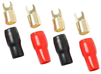 Baoblaze 2 Paar 4 AWG Auto Audio Power Gabel Kabelschuhe Kabelverbinder Sortiment