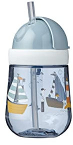 Mepal – Strohhalmbecher Mio – Kleinkind Strohhalm Becher ab 9 Monaten – Auslaufsichere Trinkflasche für Kleinkinder- Spülmaschinengeeignet & BPA frei – 300ml – Sailors Bay