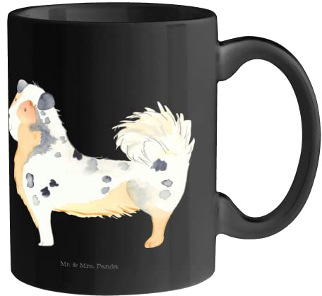 Mr. & Mrs. Panda Tasse Hund Australien Shepherd - Geschenk, Australian Shepard, Kaffeetasse, Porzellantasse, Designer Tasse, Haustier, Tasse Sprüche,