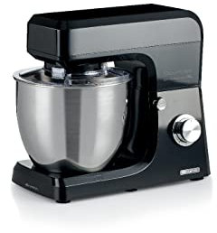 Ariete 1598/02 Gourmet Professional 7L, Impastatrice Planetaria, 1200 W, Capacità 7 L, 3 Accessori, 6 Velocità, Funzione Pulse, Coperchio Paraschizzi, Nero