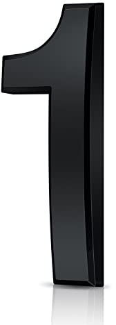 Vicloon Hausnummer, 1 in Schwarz Acryl Hausnummer,Höhe 7.5cm, Selbstklebende Haus-Nummer, für Tür, Briefkasten, Außen, Anti-Friktion, Wetterfest