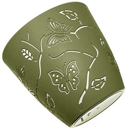 Lashuma Blumenkübel innen - außen, runde Pflanzschale Ø 17 cm, Kunststoff Blumentopf grün