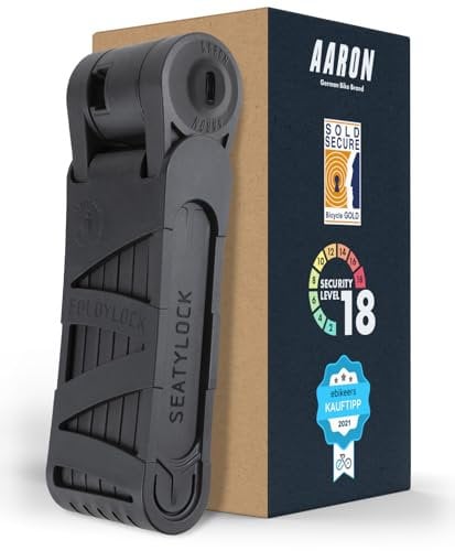 AARON Premium Fahrradschloss - sicheres Faltschloss Stufe 18, patentiertes Hochsicherheitsschloss mit Halterung - leichtes Fahrrad schloss mit Schlüssel für E-Bike, Rennrad, Motorrad, MTB