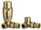 Designer Corner TRV Thermostatic Towel Rail Radiator Valves 15mm Brushed Brass