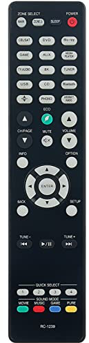 RC-1239 Replacement Remote Control Commander fit for Denon Audio Video AV Receiver AVR-X3700H AVRX3700H AVR-S960H AVRS960H AVR-X2700H AVRX2700H Audio Video Receivers