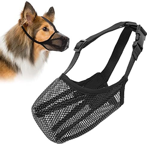 FWLWTWSS Maulkorb für Hunde Mit Abgerundetem Mesh und Verstellbarer Schlaufe - Verhindert Beißen, Kauen und Bellen - für Kleine, Mittlere und Große Hunde (L)