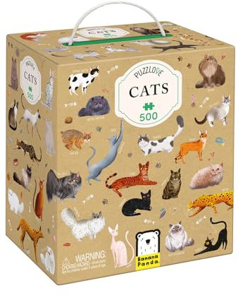Banana Panda - Puzzlove Puzzle Cats - Kinderpuzzle ab 9 Jahren 500 Teile - Katzenrassen - für Jungen und Mädchen - Klassische Puzzles mit Katzen