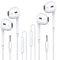MOSWAG In Ear Headphones, Auriculares de Media Oreja con micrófono Incorporado Control de Volumen Apto para iPad, Android, MP3, Samsung S23 S22 La mayoría de los Dispositivos de Audio de 3,5 mm