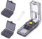 IZyufan Tablettenteiler mit 2 Tablettenbox, Medikamententeiler für Kleine und Große Tabletten, Pillenteiler, Teilt Pillen Exakt, Tabletten in EIN Halbes Viertel Schneiden (Schwarz)