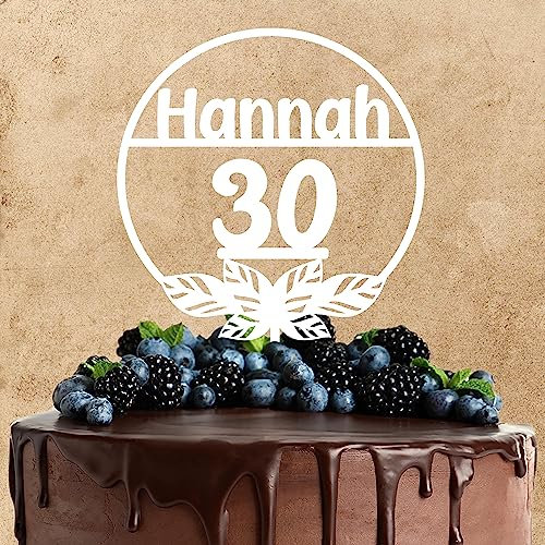 Wunschtext Cake Topper aus Acryl für den Geburtstag | personalisiert mit Namen und Zahl | Kuchendeko Tortenstecker | weiß | Kuchendekoration und Tortenschmuck 100% Made in Germany