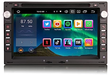Erisin 7 Pulgadas 8-núcleo 4GB+64GB Android 13 Radio Coche Bluetooth GPS Navegador para VW Passat Golf 4 Sharan Polo T5 Skoda Octavia Seat Ibiza 6L CarPlay Android Auto DSP WiFi Dab+ RDS FM OBD2 DVD