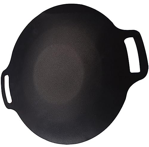 Runde Grillpfanne aus Medizinstein Schwarz, Antihaft, Gleichmäßig