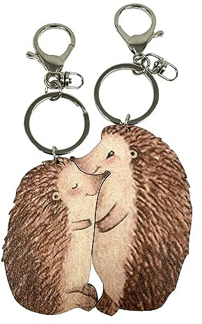 CAIRIAC Igel-Schlüsselanhänger, passender Schlüsselanhänger für Paare, beste Freunde, Schwestern, Igel-Schlüsselanhänger, niedlicher Schlüsselanhänger für Rucksack, Geldbörse, Tasche, Autoschlüssel,