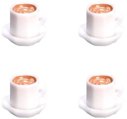 ieron Simulation TeaCup Miniature Coffee Milk Tea Cup with Cup Tray for Dollhouse Decoration