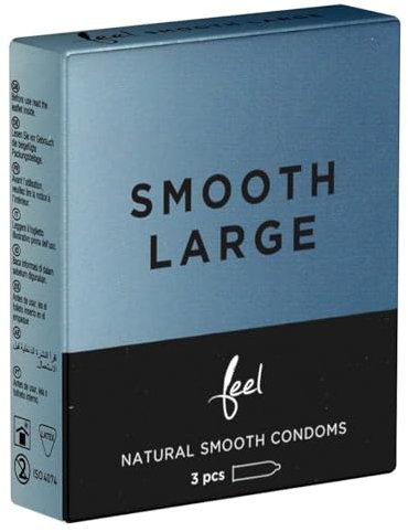 Feel Smooth Large, samtweiche große Kondome, extra breit 56mm, für mehr Komfort bei maximalen Schutz, 1 x 3 Stück