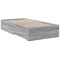 vidaXL Bettgestell, Bett mit Schubladen, Bettrahmen mit Sperrholzlatten, Einzelbett für Schlafzimmer, Schubladenbett, Grau Sonoma 90x190cm Holzwerkstoff