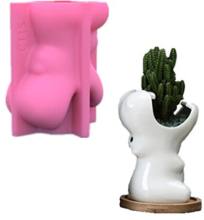 YOUNAFEN Hippo Moule en silicone à ouverture ouverte pour pot de fleurs succulentes Argile ciment Plâtre Moules DIY Maison Jardin Pots de fleurs Moule
