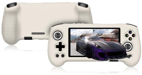 Silicone Case Compatible with Anbernic RG556, Anti-Scratch, Washable, Shockproof Silicone Protective Cover for RG556 Retro Handheld Game Console - White