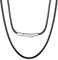 HSWYFCJY Lederkette Herren 2mm Kunstleder Halskette Schwarz Damen Leder kette mit Verschluss Kautschuk Kette 76cm für DIY Anhänger Schmuck