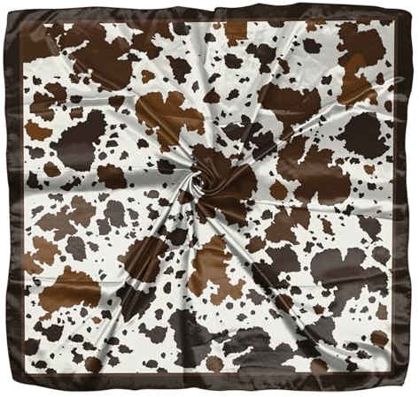 Deokke Kopftuch Damen,Bandana Damen,70x70cm Seide Feeling Quadratische Satin,Kopf Schal Wrap Headwear Mode Ästhetische Nette Dekoration Frauen Mädchen