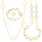 ZENGSING Vierblättriges Kleeblatt Schmuckset für Damen und Mädchen, Gold Anhänger Ohrstecker Ringe Armreif Armband Kettenarmband Set, Geschenke zum Muttertag Geburtstag Weihnachten