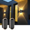 AGOTD Solar Wandleuchte Aussen 2 Stück, Einstellbar Solarlampen für Außen, LED Wandleuchten Up & Down Light, 3 Leuchtmodi Wasserdicht Solar Wandleuchte für Aussen Garten, Zaun beleuchtung, Balkon Deko