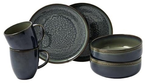 Like by Villeroy & Boch Crafted Breeze 6-delig Ontbijtset 2-Personen - grijsblauw