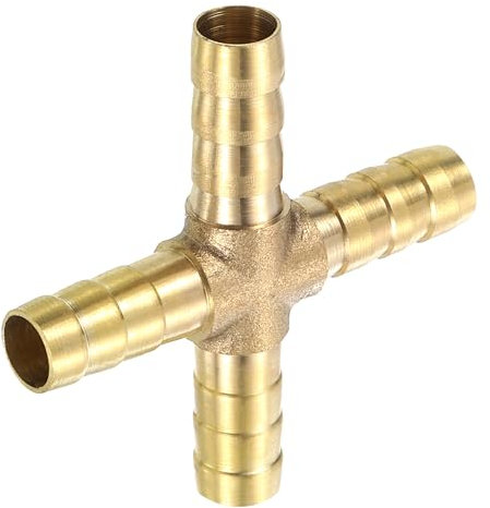 sourcing map 1 raccordo in ottone a 4 vie, 8 mm, adattatore per tubi di collegamento per acqua/carburante/trasporto aereo