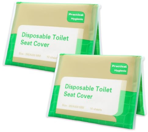 20 Pièces 43 * 35.5cm protege cuvette wc jetable,protege toilette jetable Portable, biodégradable, emballage individuel,pour Toilettes Publiques,Hôpital