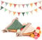 Wimpelkette Kinderzimmer,Musselin Baumwolle Stoff Wimpelkette,Girlande Kinderzimmer Deko zum Aufhängen, Hausbett Deko Mädchen & Jungen,Wanddeko Geschenk,Babyzimmer Dekoration (Candy Grün + Beige)