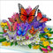 3D Stereoskopische Grußkarte Schmetterling Blume Valentinstag Lehrertag Göttin Tag Premium Sense Festival Dankeskarte Thanksgiving Karte (Pop Up Rosa Blumen) (Mehrere schmetterlinge)