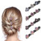 COCOMAX 4 Stück Doppelschicht Haarspange, Kolibri Haarspange mit Kristallblume, Glitzernde Kristall-Stein Geflochtene Haarspangen mit 3 Mini Clips, Elegante Entenschnabel Haarspange für Damen,Mädchen