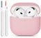 KOKOKA Funda de Silicona Compatible con AirPods 4 2024 Case, LED Frontal Visible, Anti-rasguños, Anti-Polvo, Funda Protectora de Silicona para AirPods 4.ª Generación con Kit de Limpiador, Rosa
