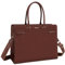 MOSISO Laptop Bag for Women, 15.6 inch Laptop Tote Bag, Waterproof Leather Front Magnetic Clasp Pocket Work Handbag, Large Capacity Computer Briefcase for Teacher Office Travel, Brown