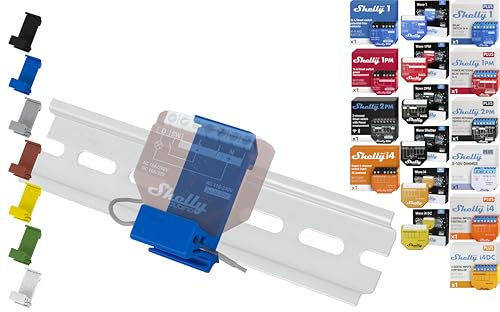 Hutschienenhalter Flat für 18 Shellys: 1 Gen3,1PM Gen3,2PM Gen3,i4 Gen3,Plus 1,Plus 1PM,Plus 2PM,Plus i4,Plus 0-10V Dimmer,Wave 1,Wave 1PM,Wave 2PM,Wave Shutter,Wave i4 (Blau)