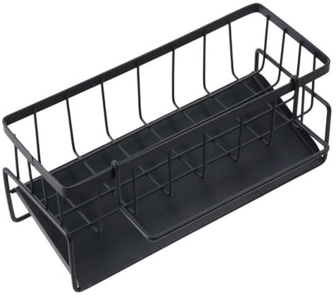Wenrescry Organizador para Fregadero de Cocina con Bandeja de Drenaje autodrenante y Soporte para Trapos, Ideal para Cocina y baño, Organizador para cepillos, esponjas, jabón y más