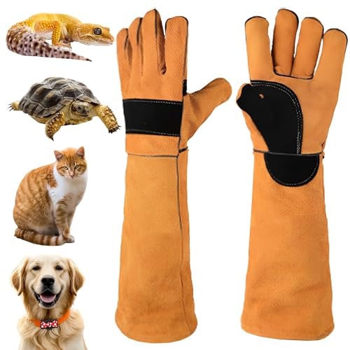 MZSX Bissfeste Handschuhe für den Umgang mit Tieren, 45cm Anti-Biss Arbeitshandschuhe, Reptilien Handhabungshandschuhe, für Schweißen, Gartenarbeit, Umgang mit Katze/Hund/Vogel/Schlange/Reptil
